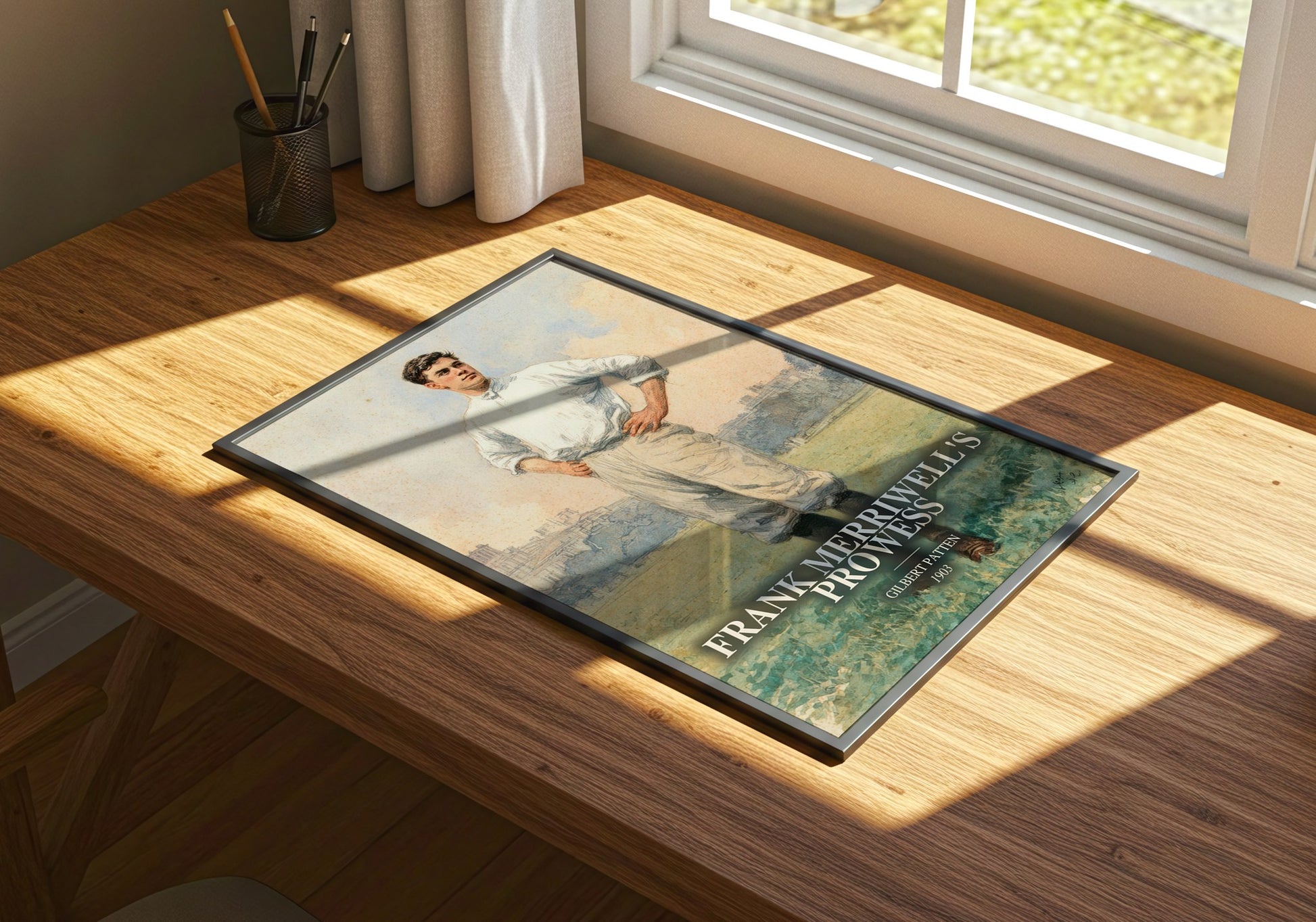 Frank Merriwell'S Prowess watercolour book poster framed on wall – adventure wall art