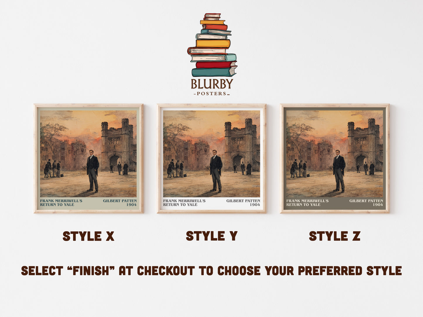 Frank Merriwell's Return To Yale literary art print colour and style options – Gilbert Patten book art