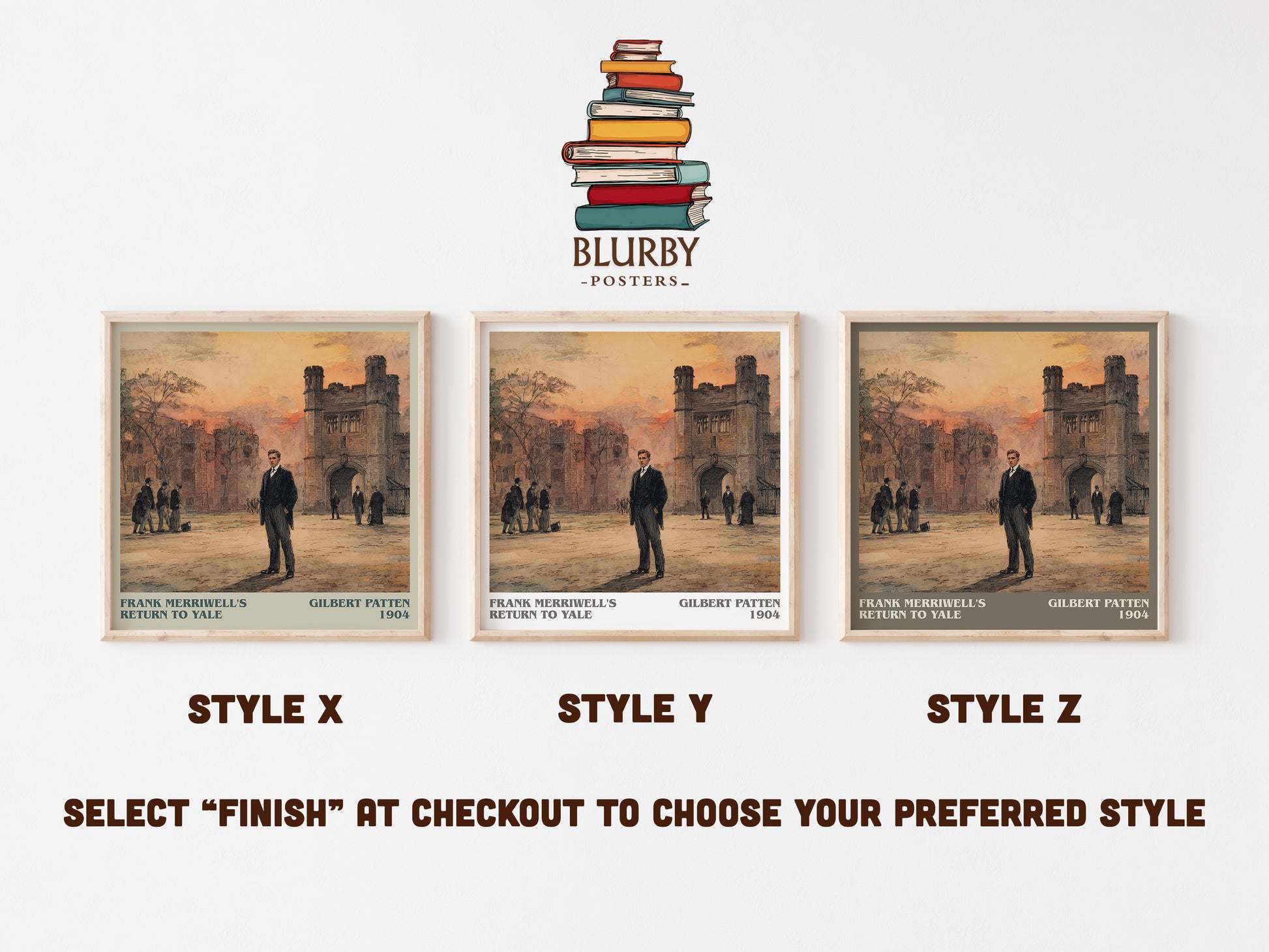 Frank Merriwell's Return To Yale literary art print colour and style options – Gilbert Patten book art