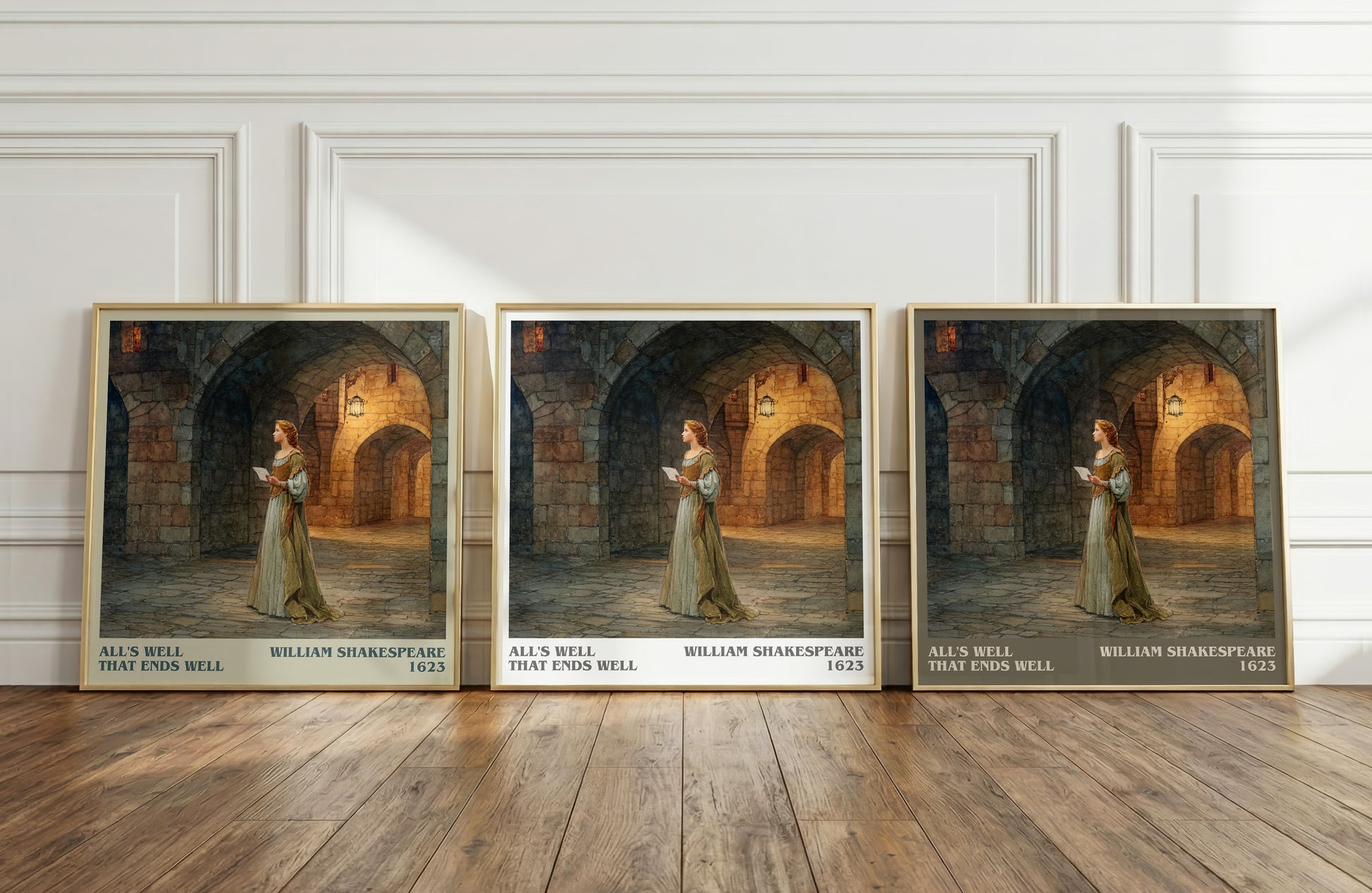 All's Well That Ends Well literary print framed by window – literary home decor