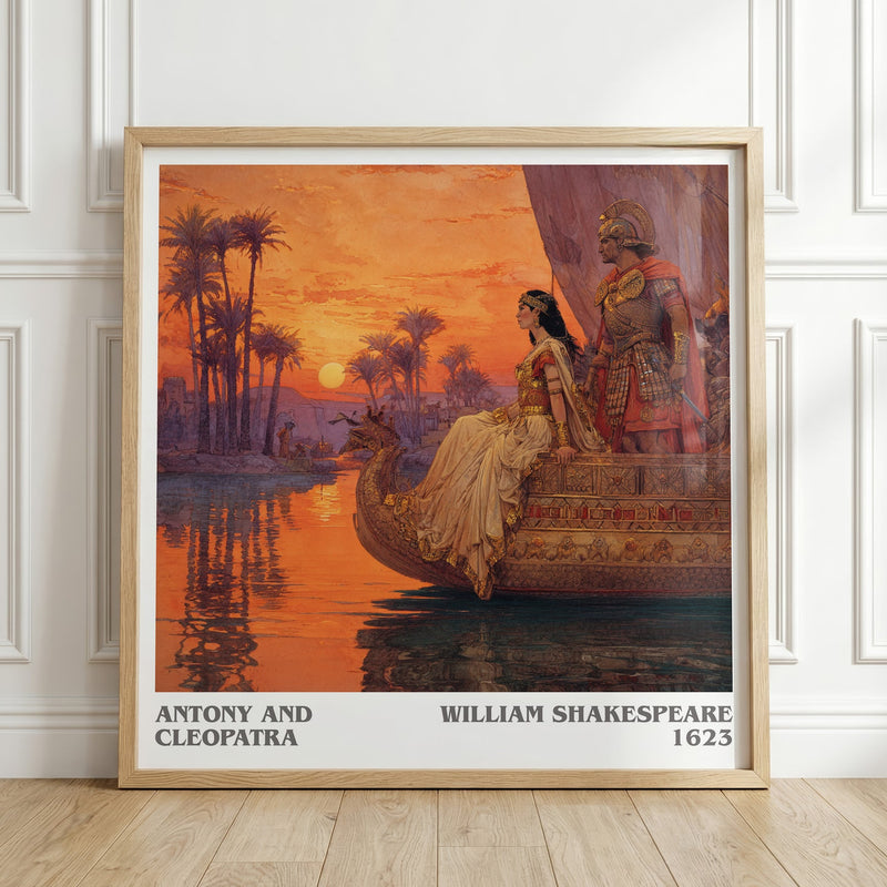 Antony and Cleopatra literary print in frame leaning in hallway – classic literature wall art