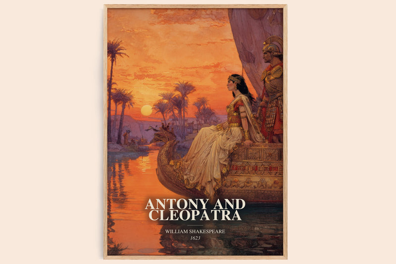 Antony And Cleopatra watercolour book poster by William Shakespeare – framed literary art print