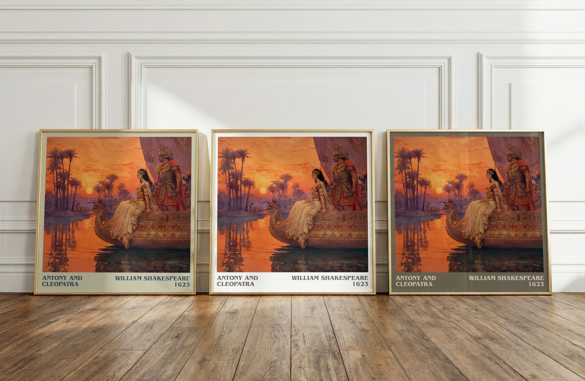 Antony and Cleopatra literary print framed by window – literary home decor