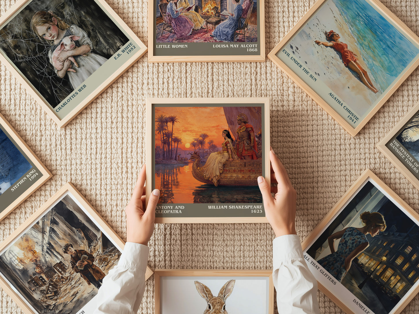 Antony and Cleopatra literary print on bookshelf – William Shakespeare fan gift