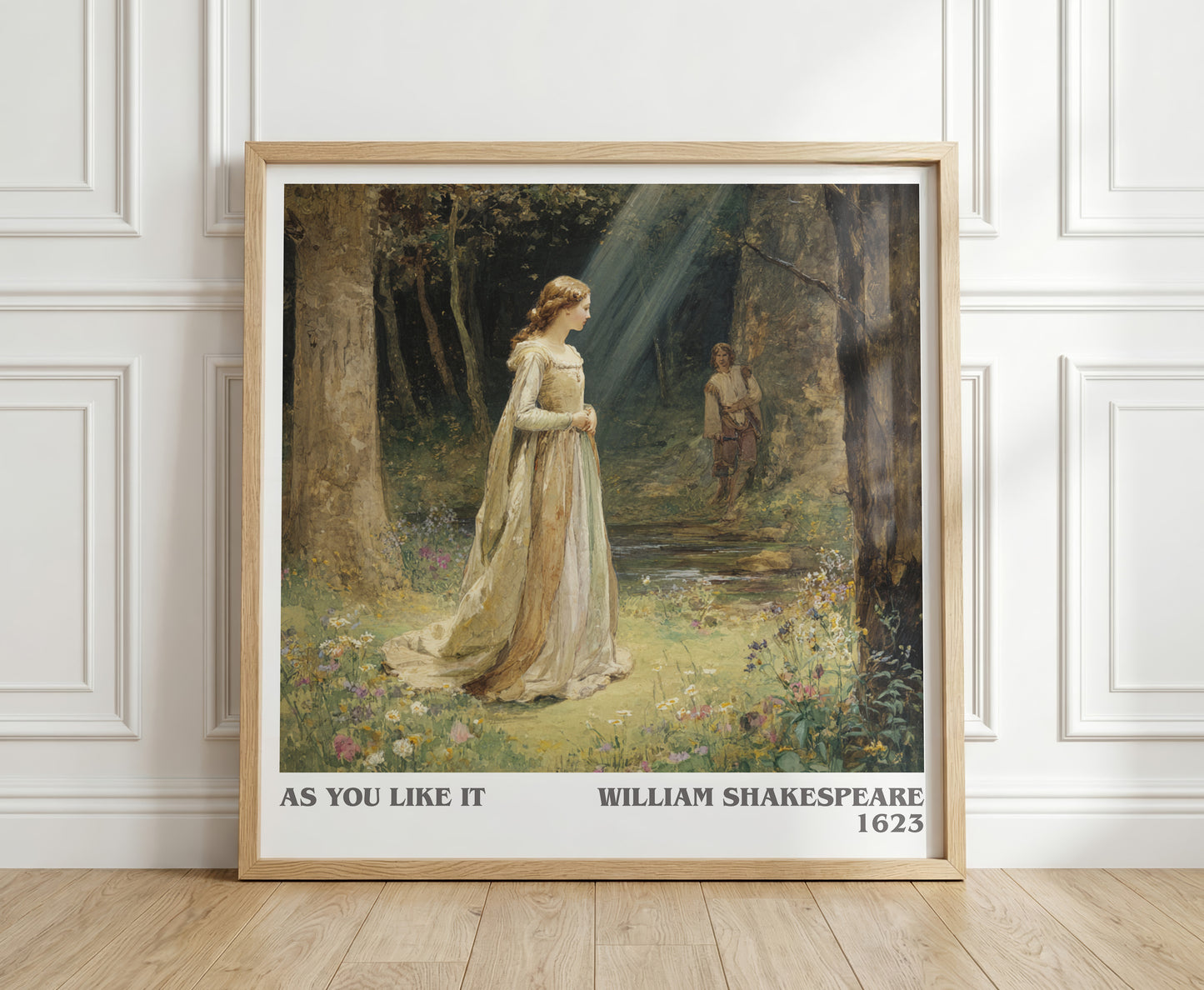 As You Like It literary print in frame leaning in hallway – thriller wall art