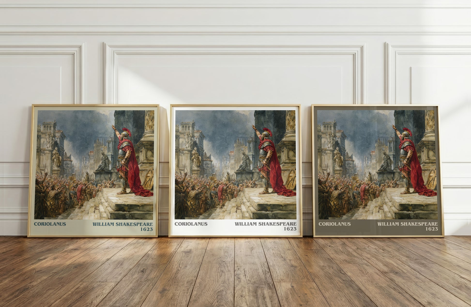 Coriolanus literary print framed by window – literary home decor