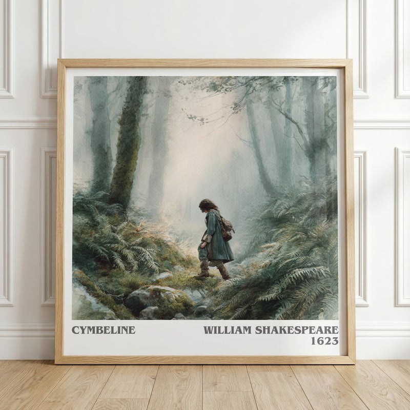 Cymbeline literary print in frame leaning in hallway – classic literature wall art