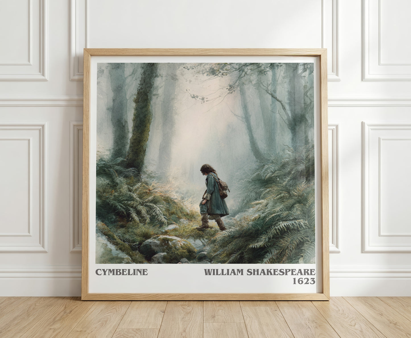 Cymbeline literary print in frame leaning in hallway – classic literature wall art