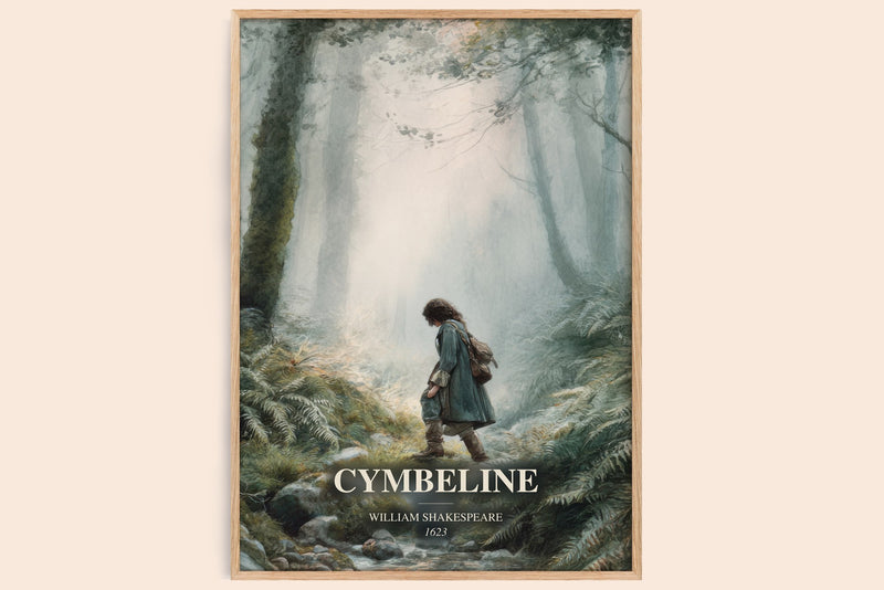Cymbeline watercolour book poster by William Shakespeare – framed literary art print