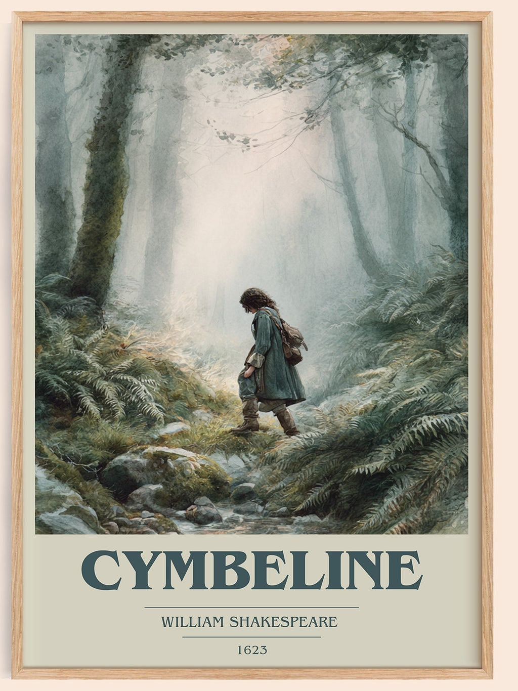 Cymbeline book cover book poster by William Shakespeare – framed literary art print
