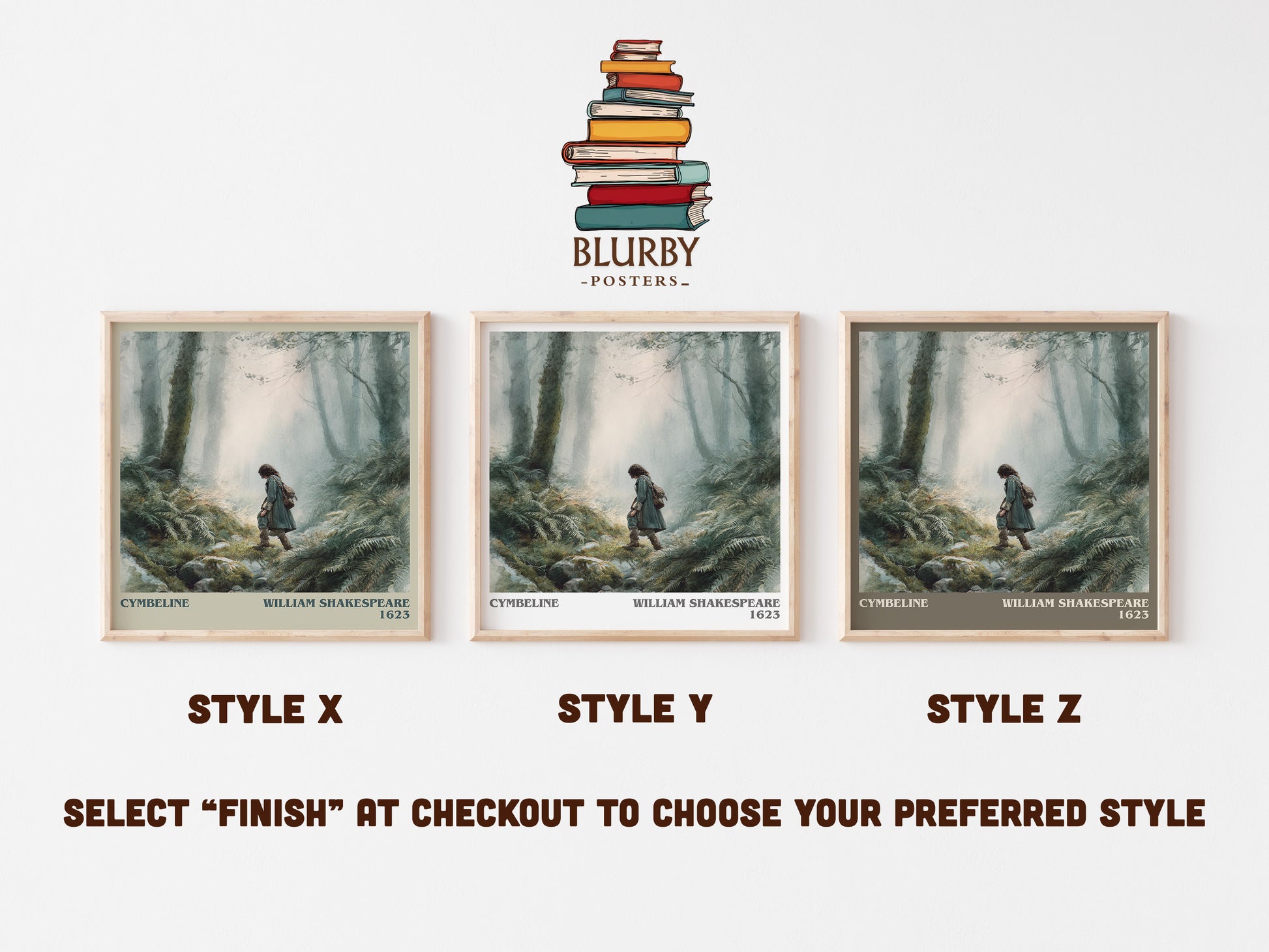 Cymbeline literary art print colour and style options – William Shakespeare book art