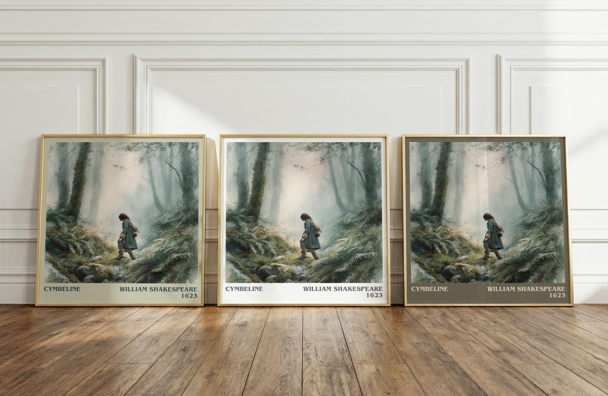Cymbeline literary print framed by window – literary home decor