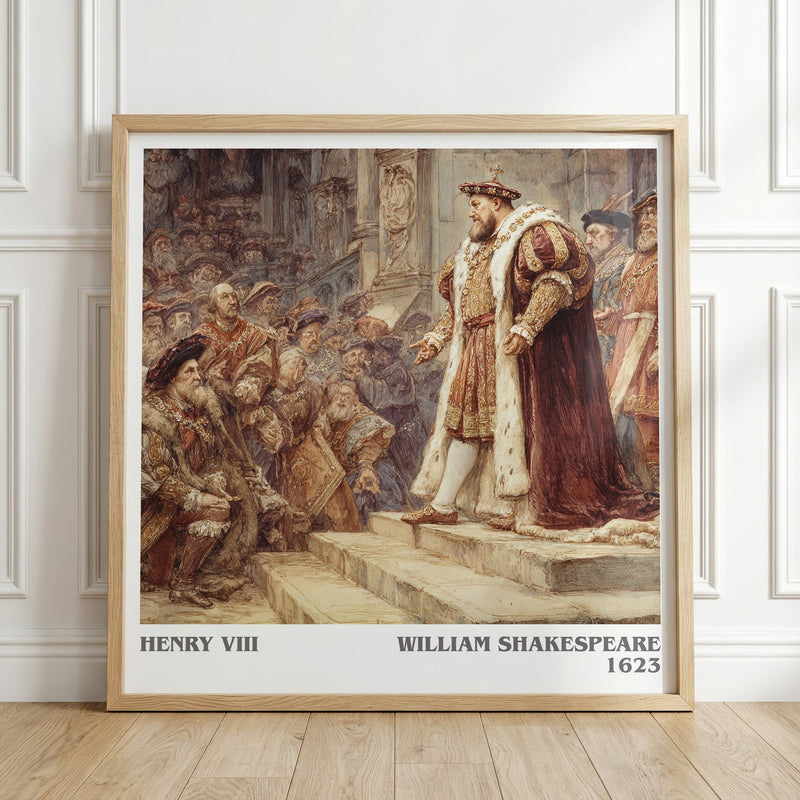 Henry Viii literary print in frame leaning in hallway – classic literature wall art
