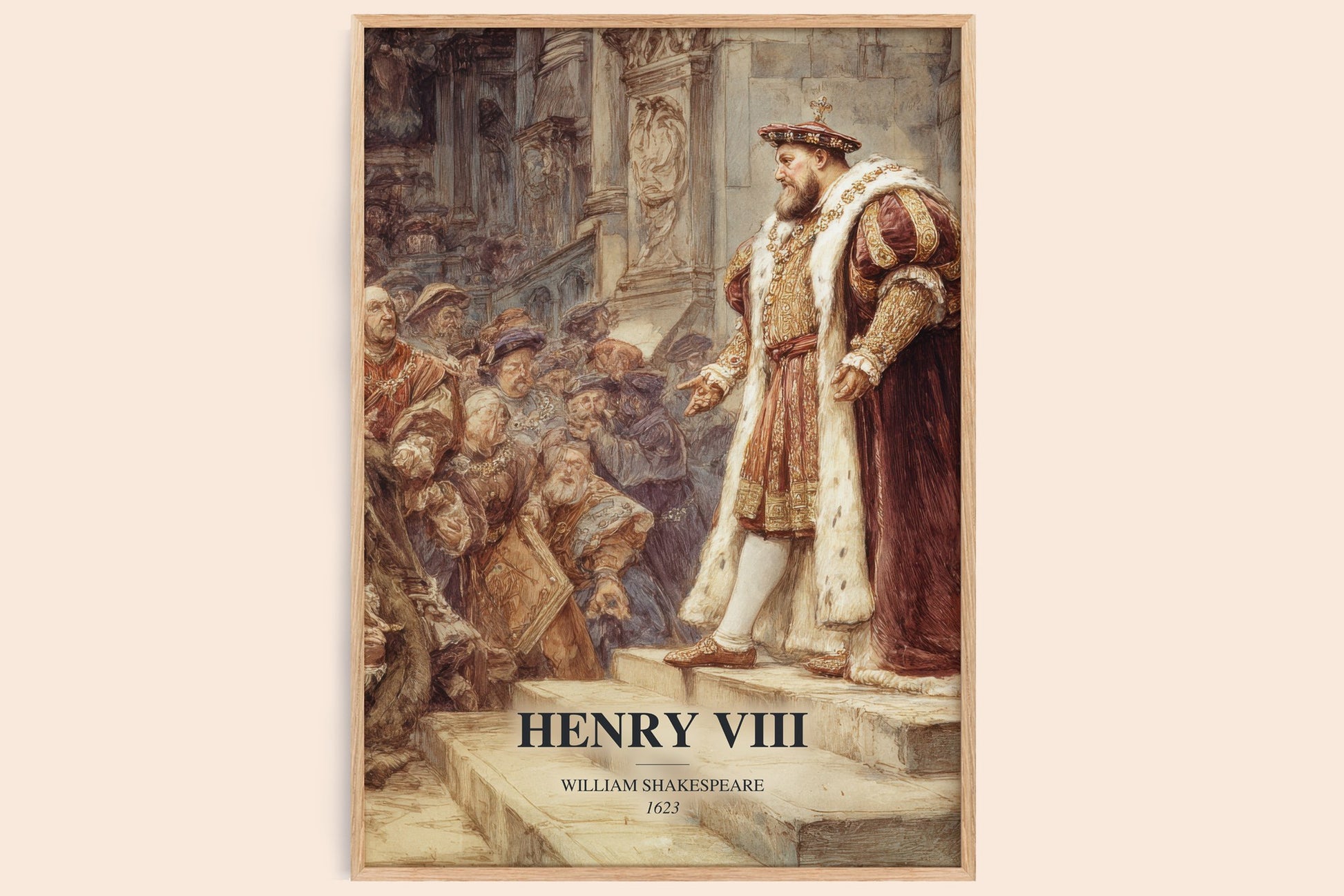 Henry Viii watercolour book poster by William Shakespeare – framed literary art print