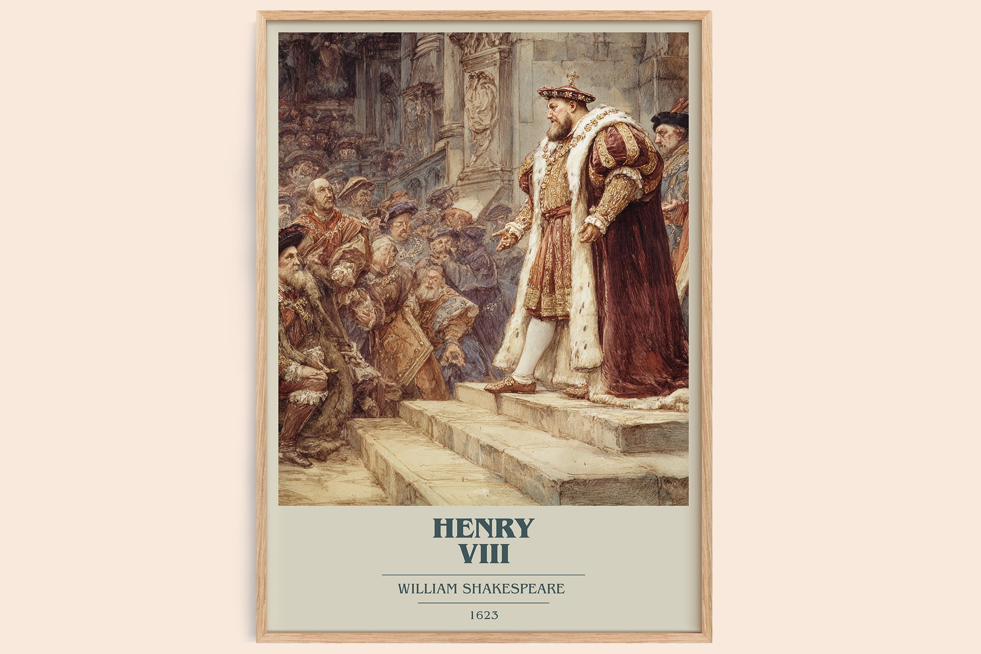 Henry Viii book cover book poster by William Shakespeare – framed literary art print