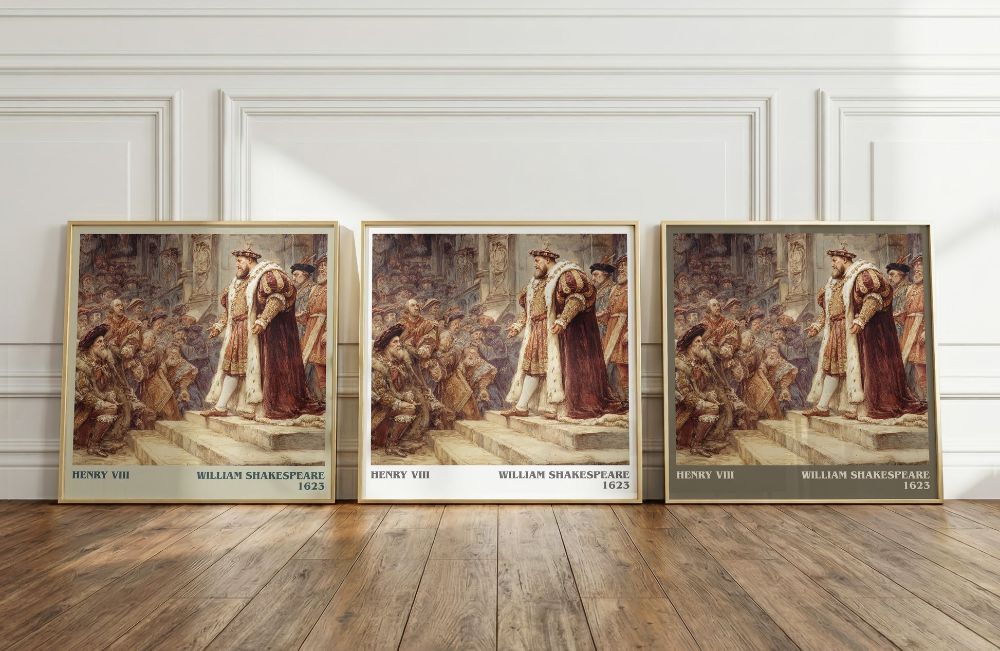 Henry Viii literary print framed by window – literary home decor