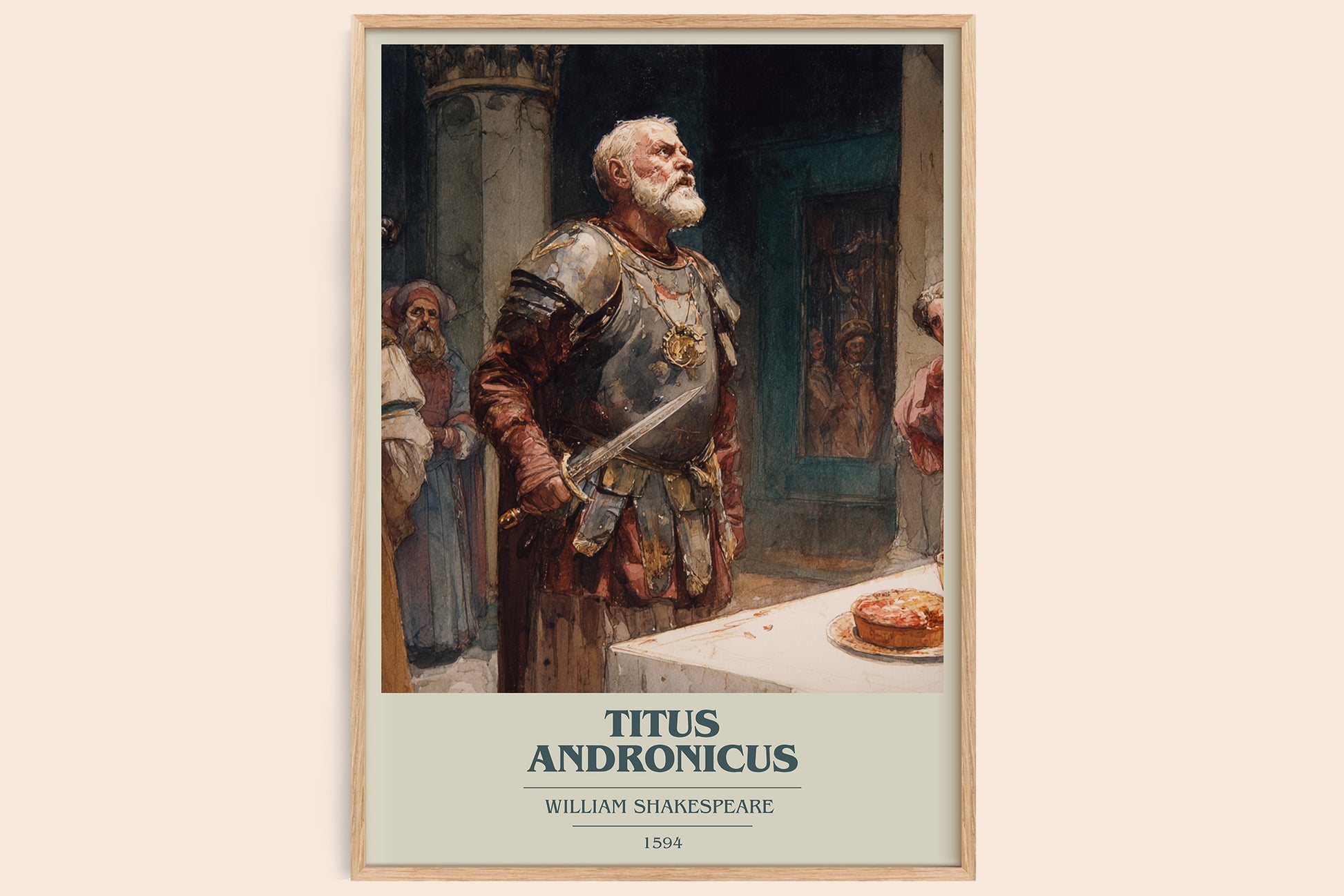 Titus Andronicus book cover book poster by William Shakespeare – framed literary art print