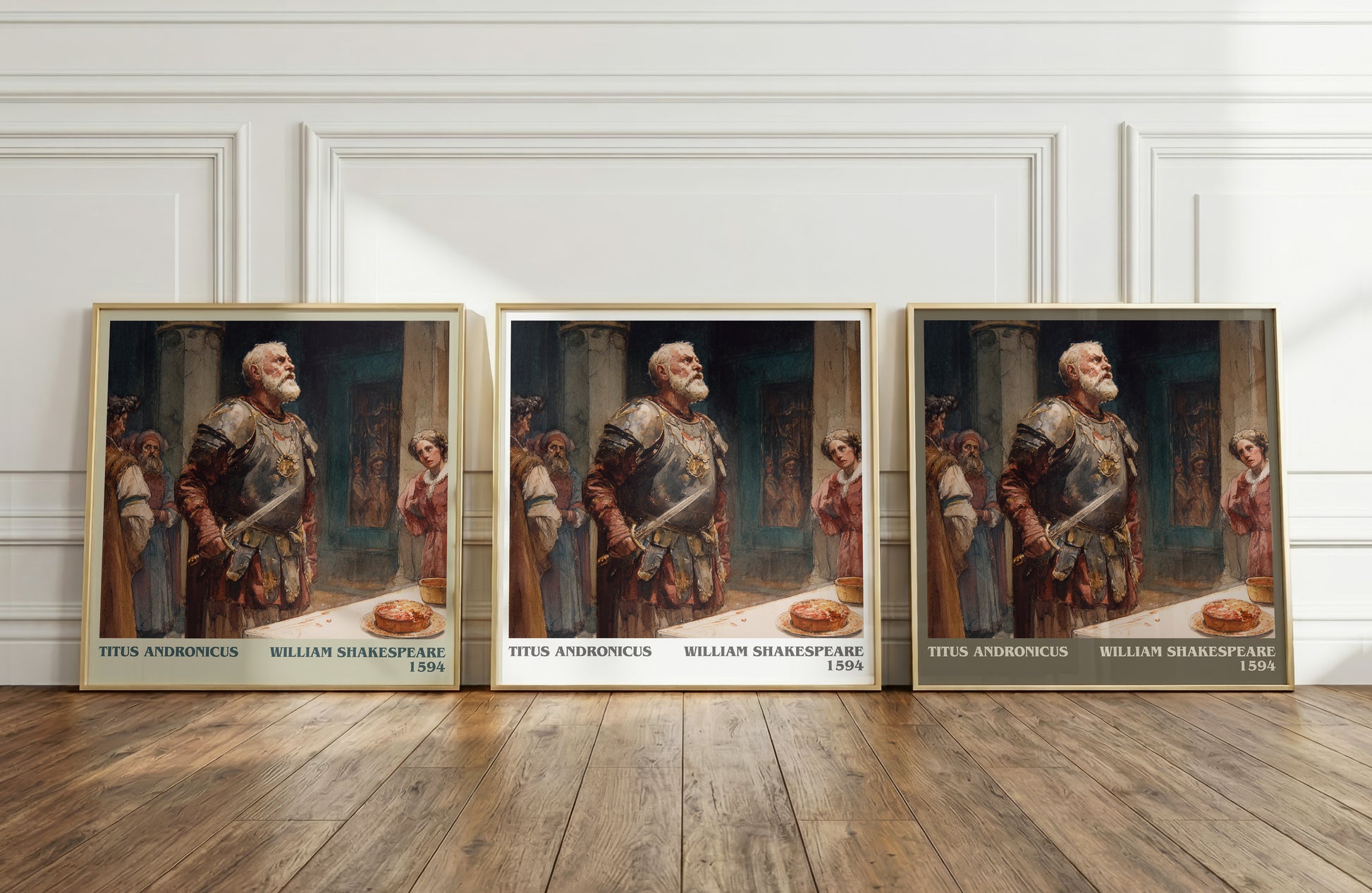 Titus Andronicus literary print framed by window – literary home decor