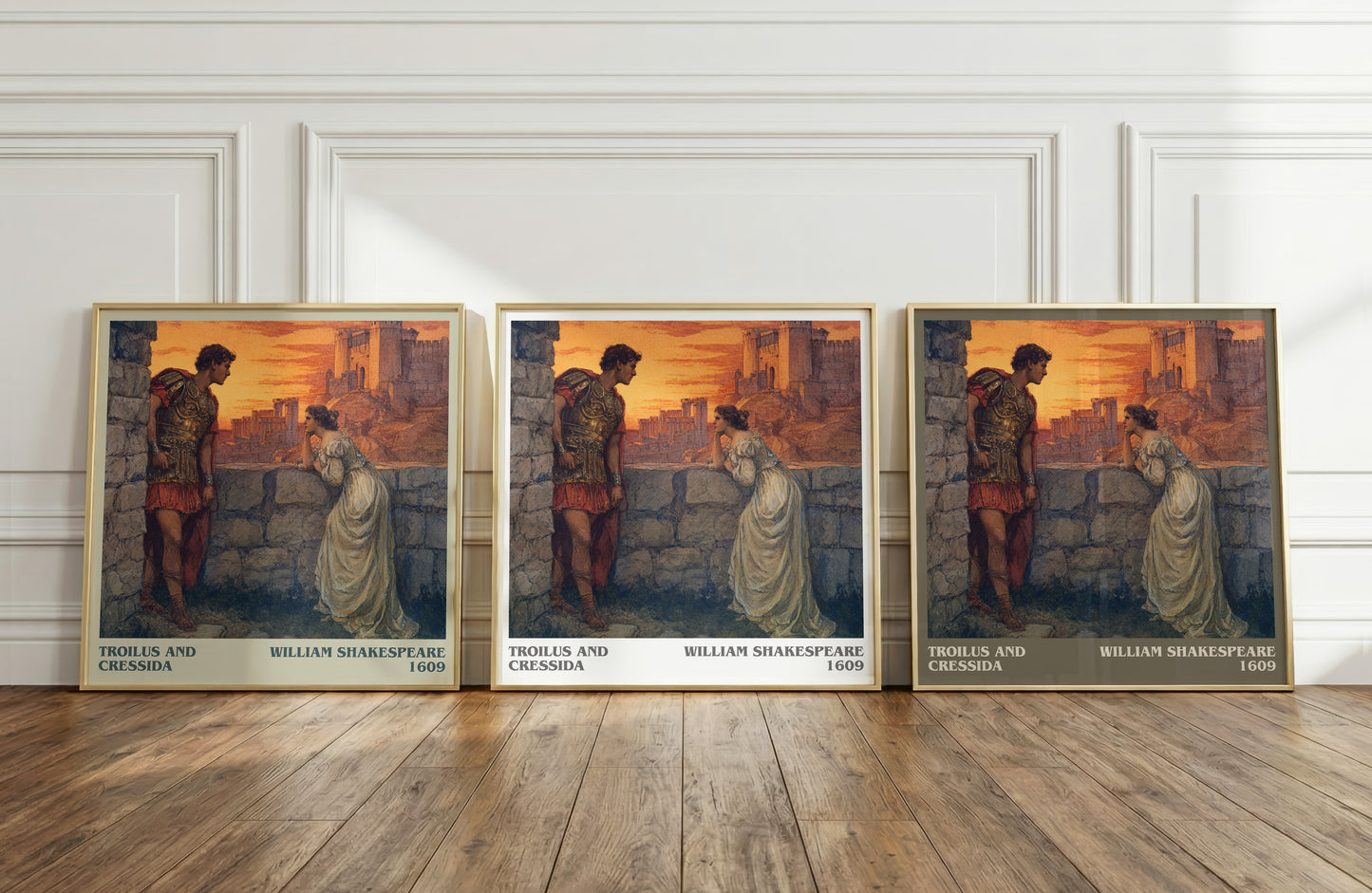 Troilus and Cressida literary print framed by window – literary home decor