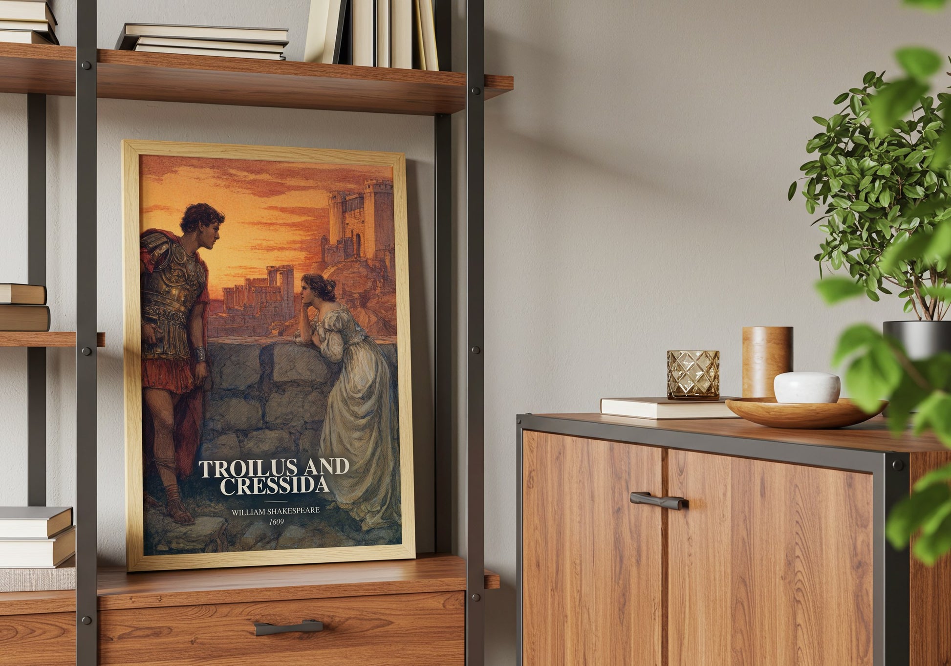 Troilus And Cressida book watercolour illustration paper finish options – matte satin gloss