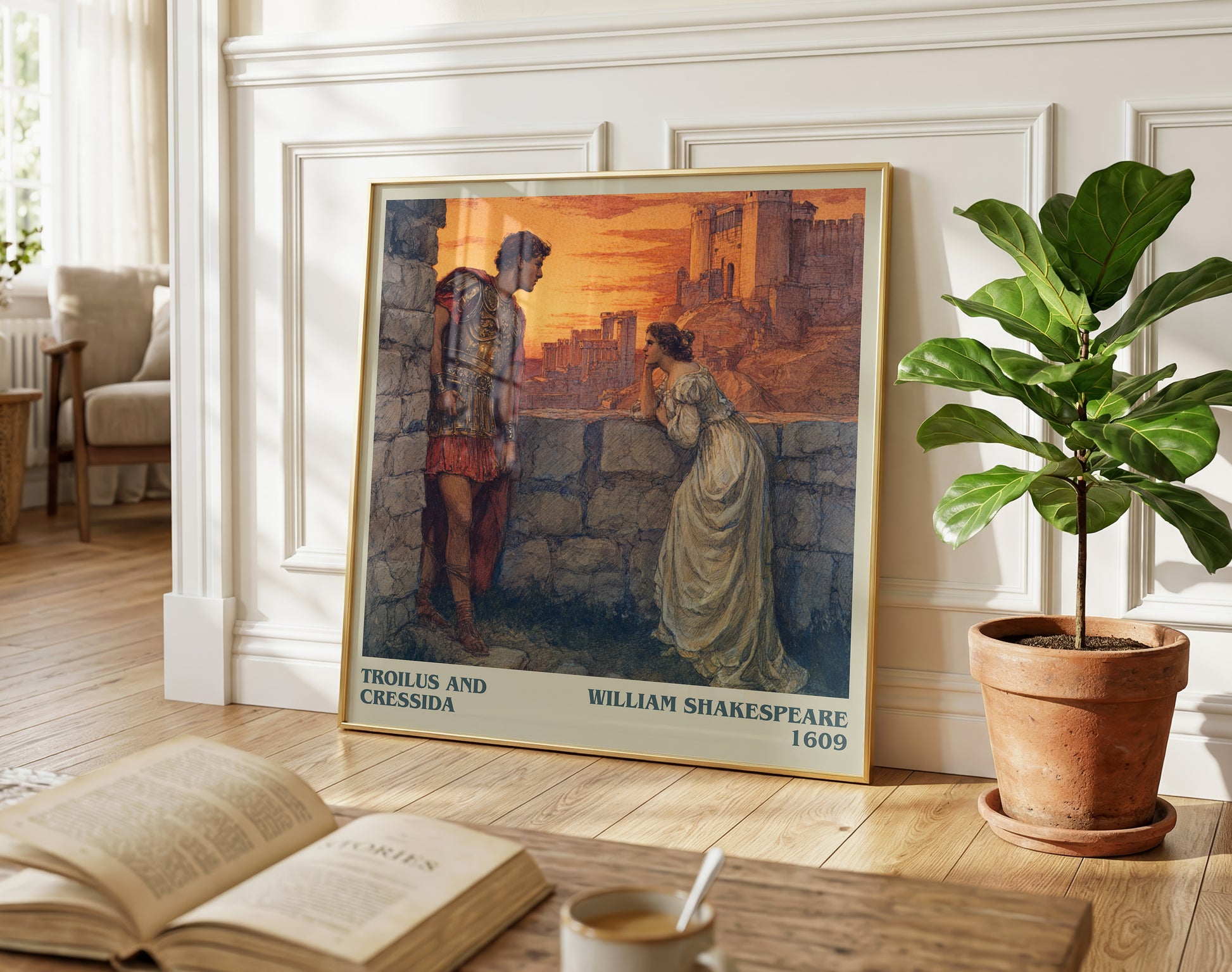 Troilus and Cressida literary poster paired in gallery wall – literary art prints