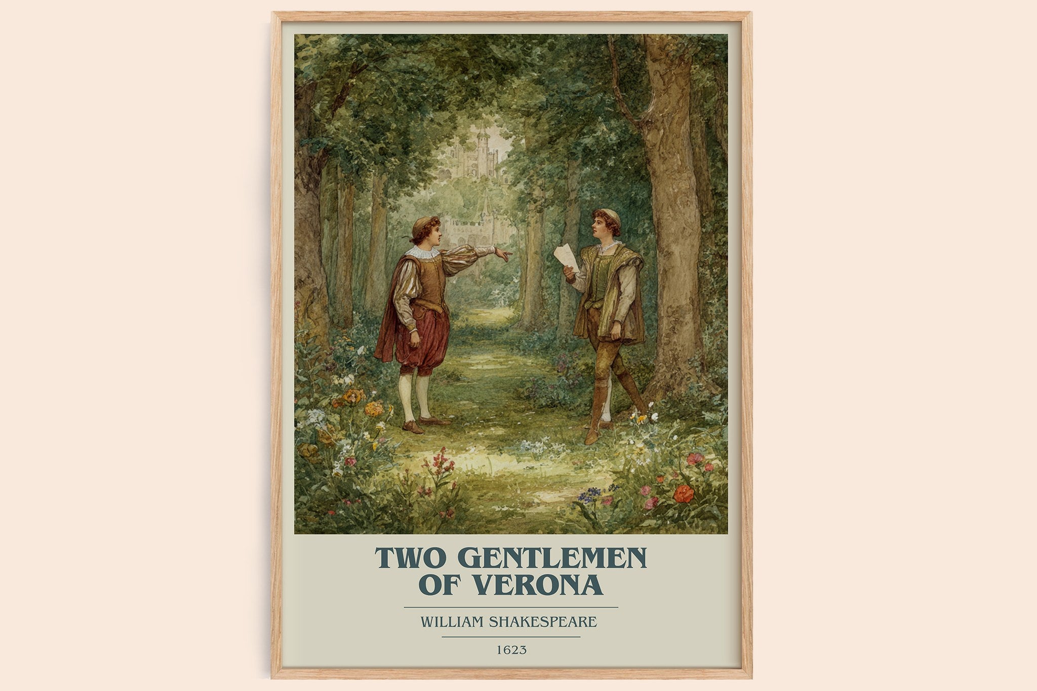 The Two Gentlemen of Verona Book Cover Poster by William Shakespeare