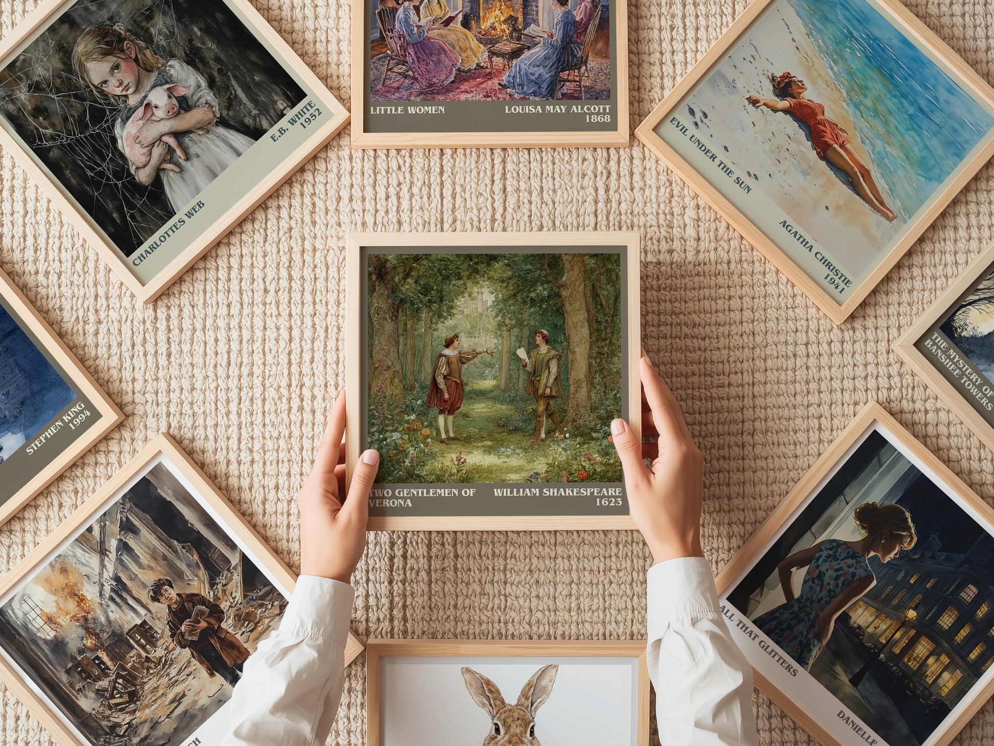 The Two Gentlemen of Verona literary print on bookshelf – William Shakespeare fan gift