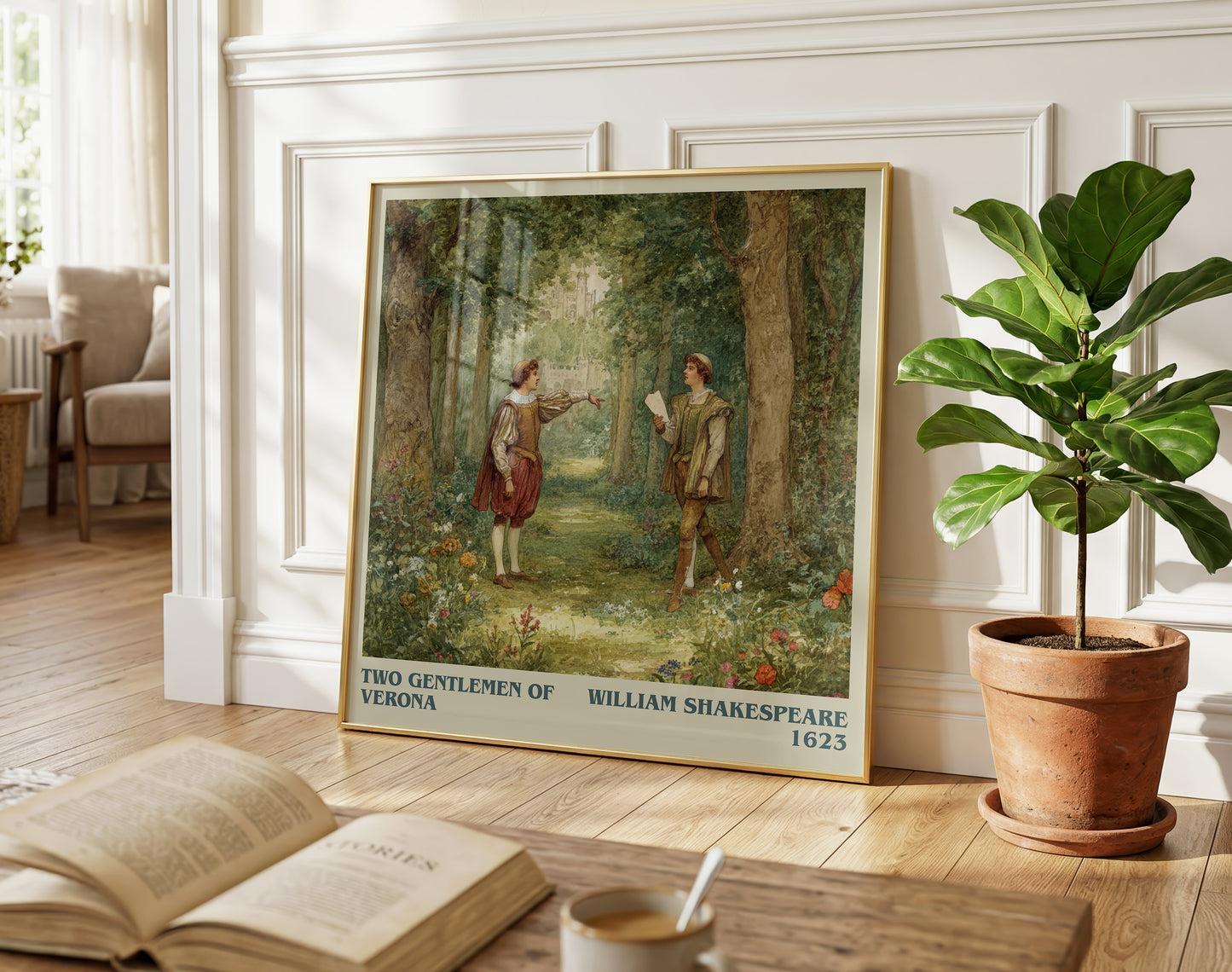 The Two Gentlemen of Verona literary poster paired in gallery wall – literary art prints