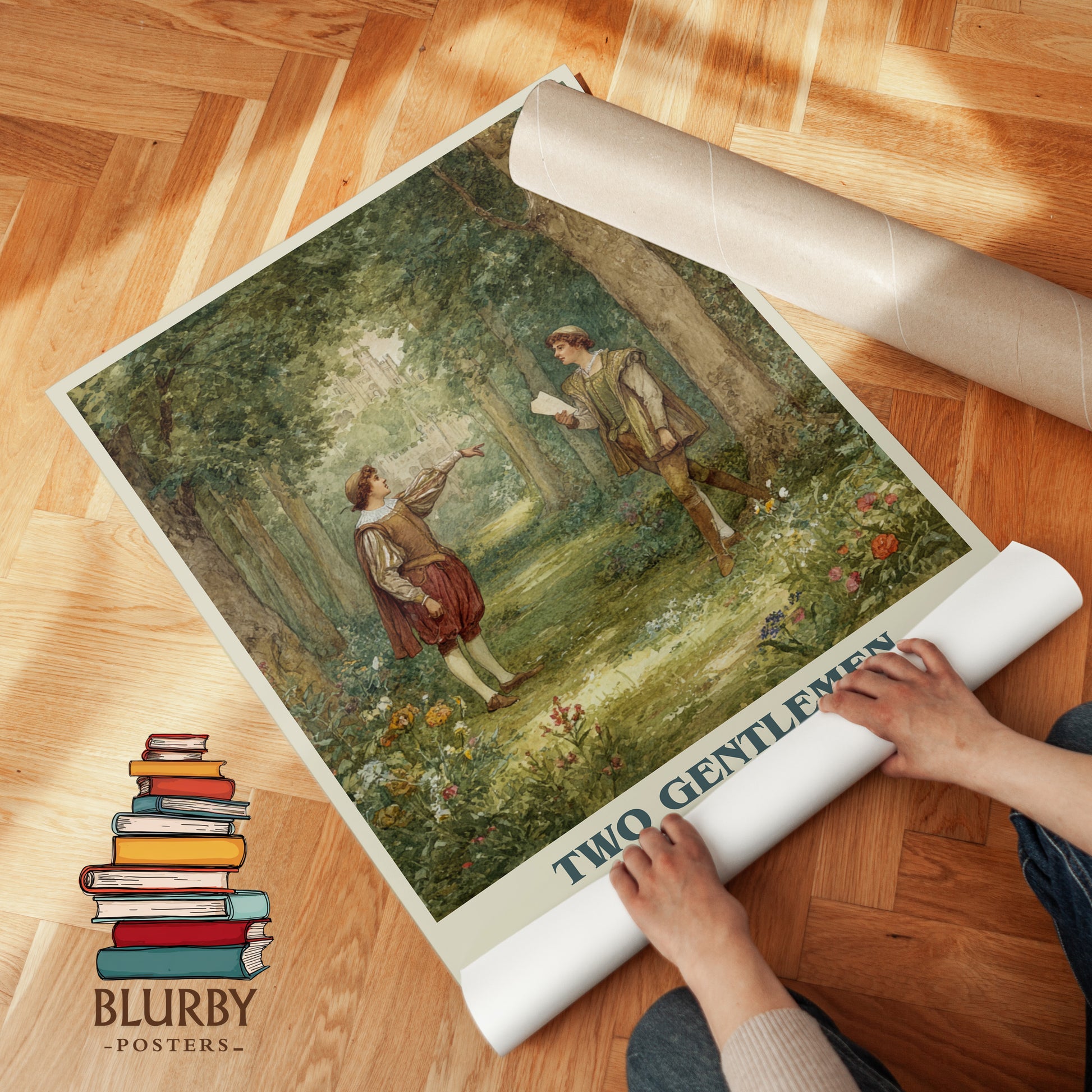 The Two Gentlemen of Verona book cover print on bookshelf – William Shakespeare fan gift