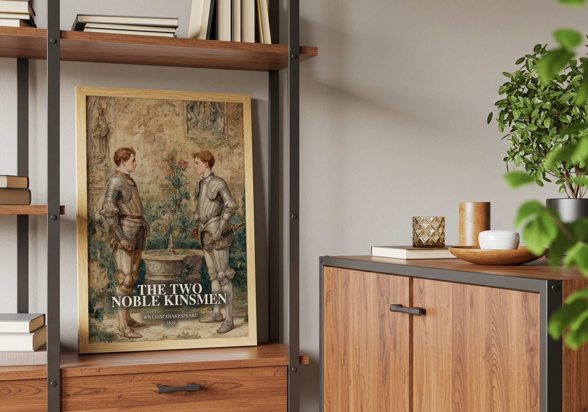 The Two Noble Kinsmen book watercolour illustration paper finish options – matte satin gloss