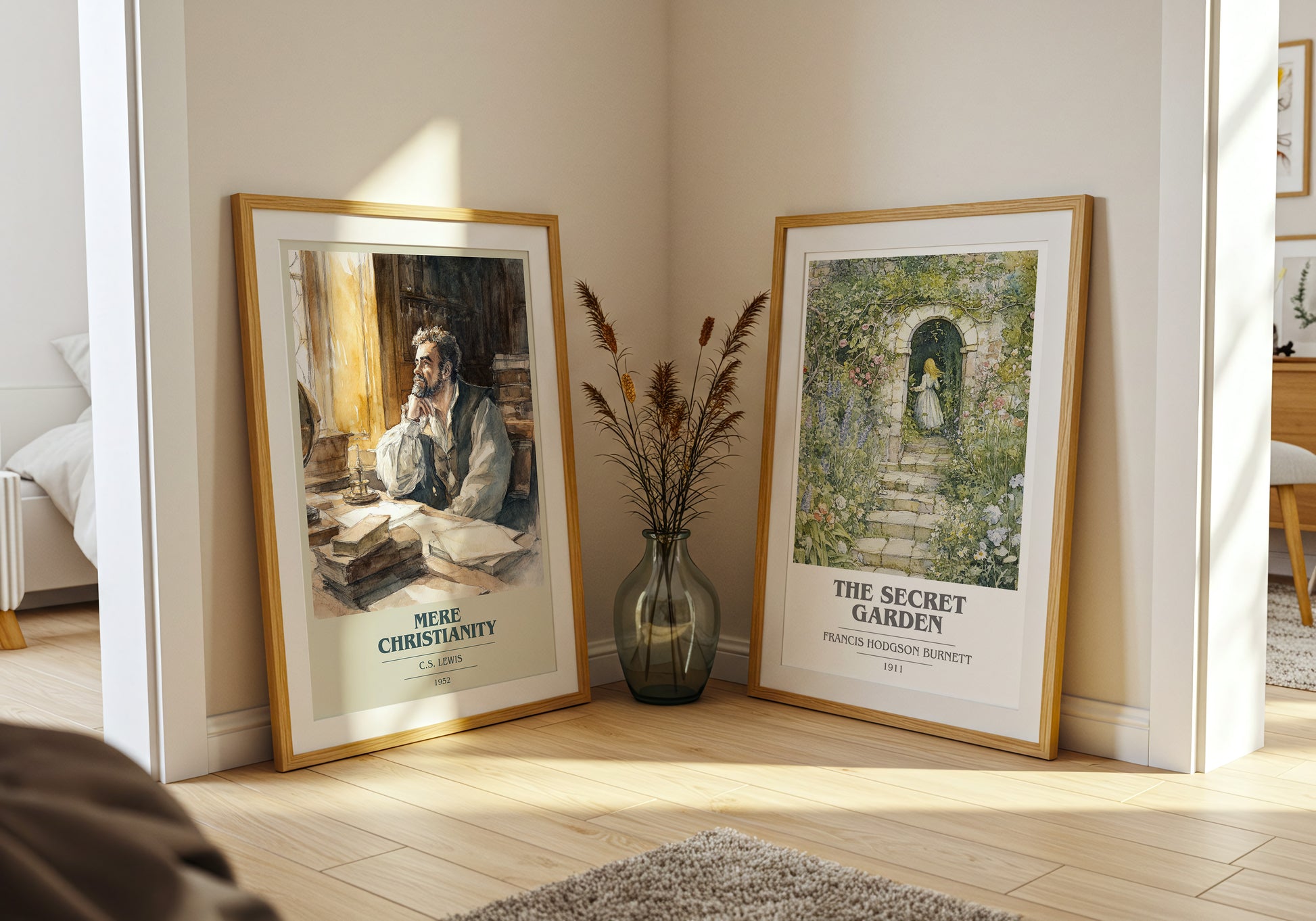 Mere Christianity book cover book poster framed on wall – classic literature wall art