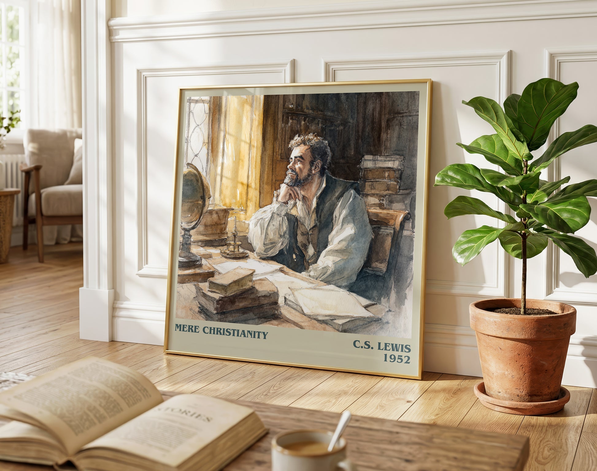 Mere Christianity literary poster paired in gallery wall – literary art prints