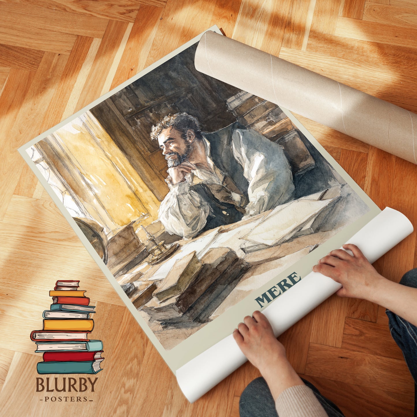 Mere Christianity book cover print on bookshelf – C.S. Lewis fan gift