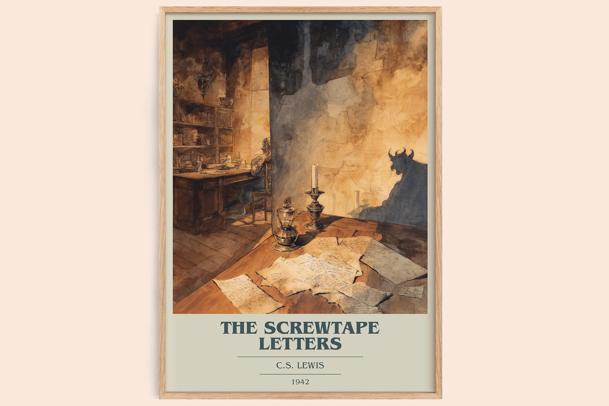 The Screwtape Letters Book Cover Poster by C. S. Lewis