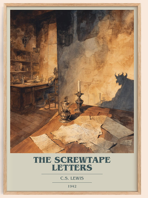 The Screwtape Letters book cover book poster by C. S. Lewis – framed literary art print