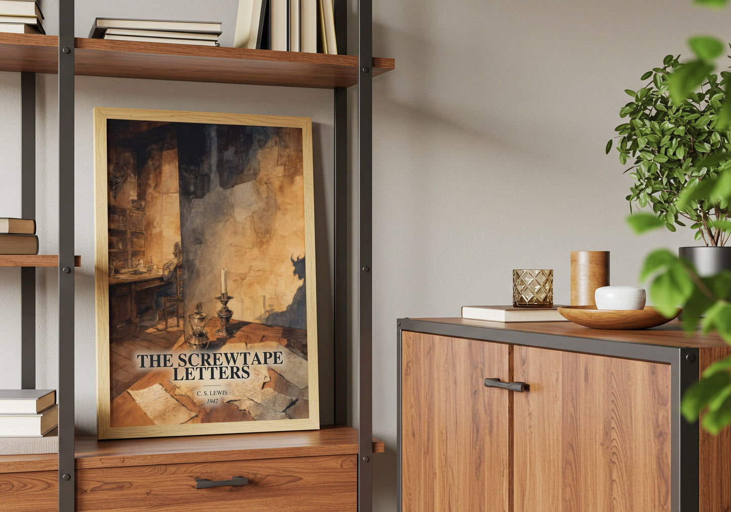 The Screwtape Letters book watercolour illustration paper finish options – matte satin gloss