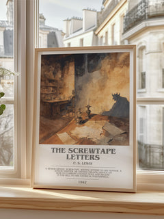 The Screwtape Letters Bookish Wall Art by C. S. Lewis – framed print by a bright window