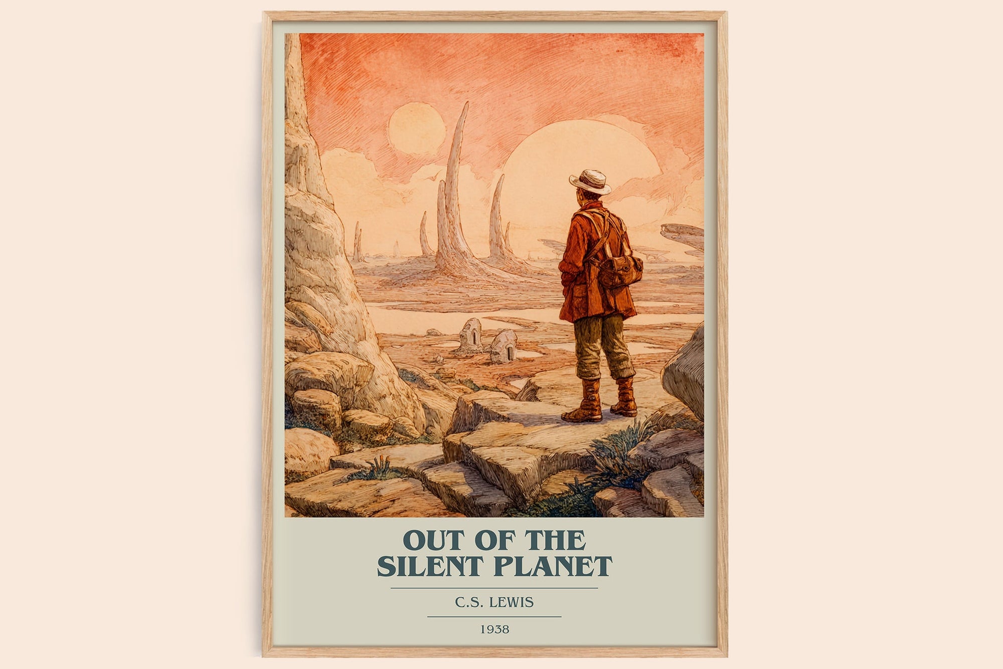 Out of the Silent Planet book cover book poster by C.S. Lewis – framed literary art print