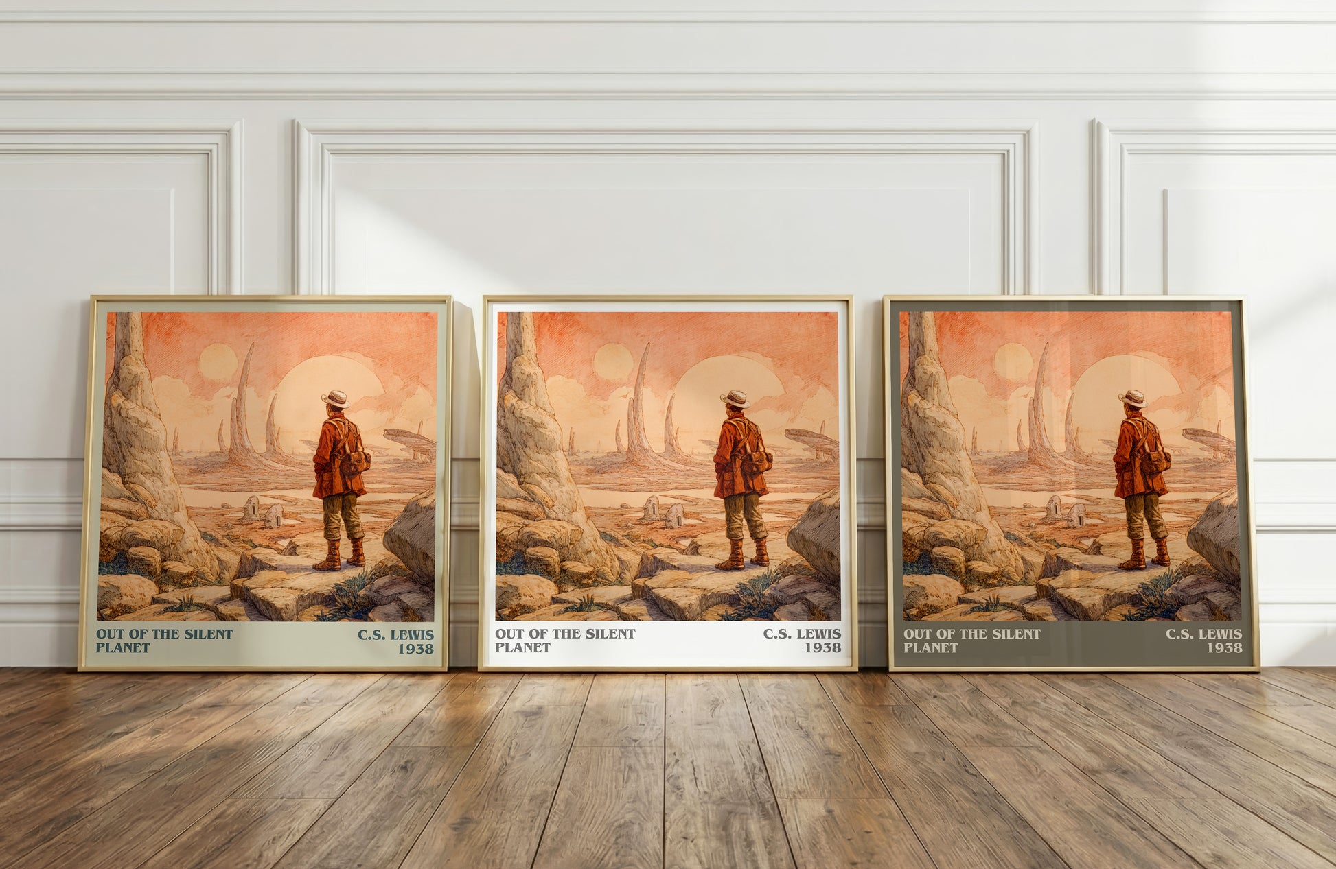 Out of the Silent Planet literary print framed by window – literary home decor