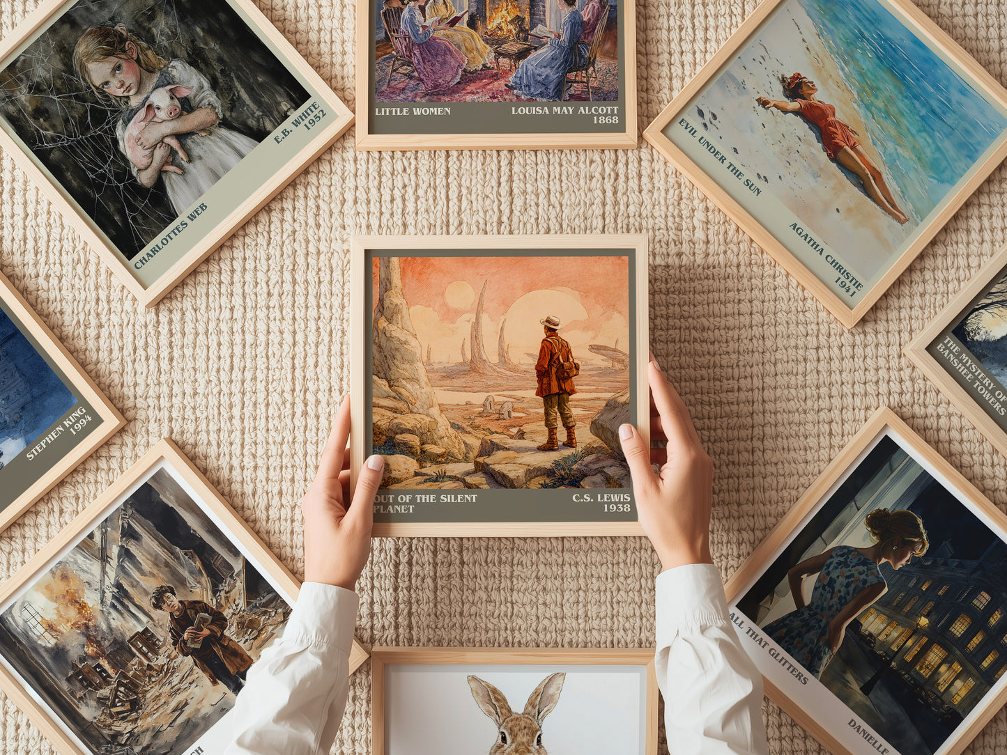 Out of the Silent Planet literary print on bookshelf – C.S. Lewis fan gift