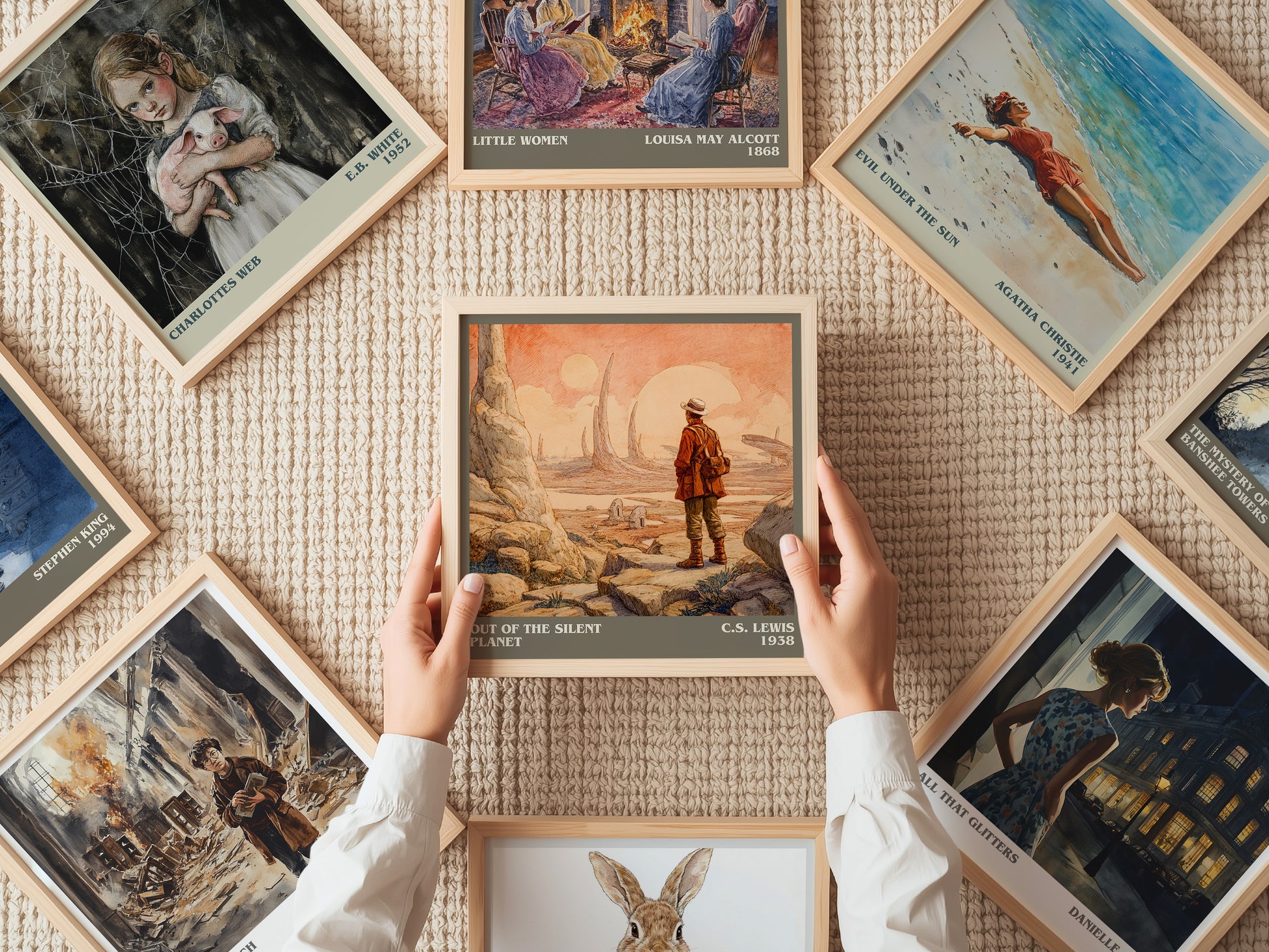Out of the Silent Planet literary print on bookshelf – C.S. Lewis fan gift