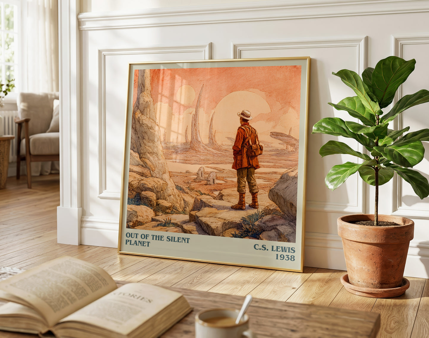 Out of the Silent Planet literary poster paired in gallery wall – literary art prints