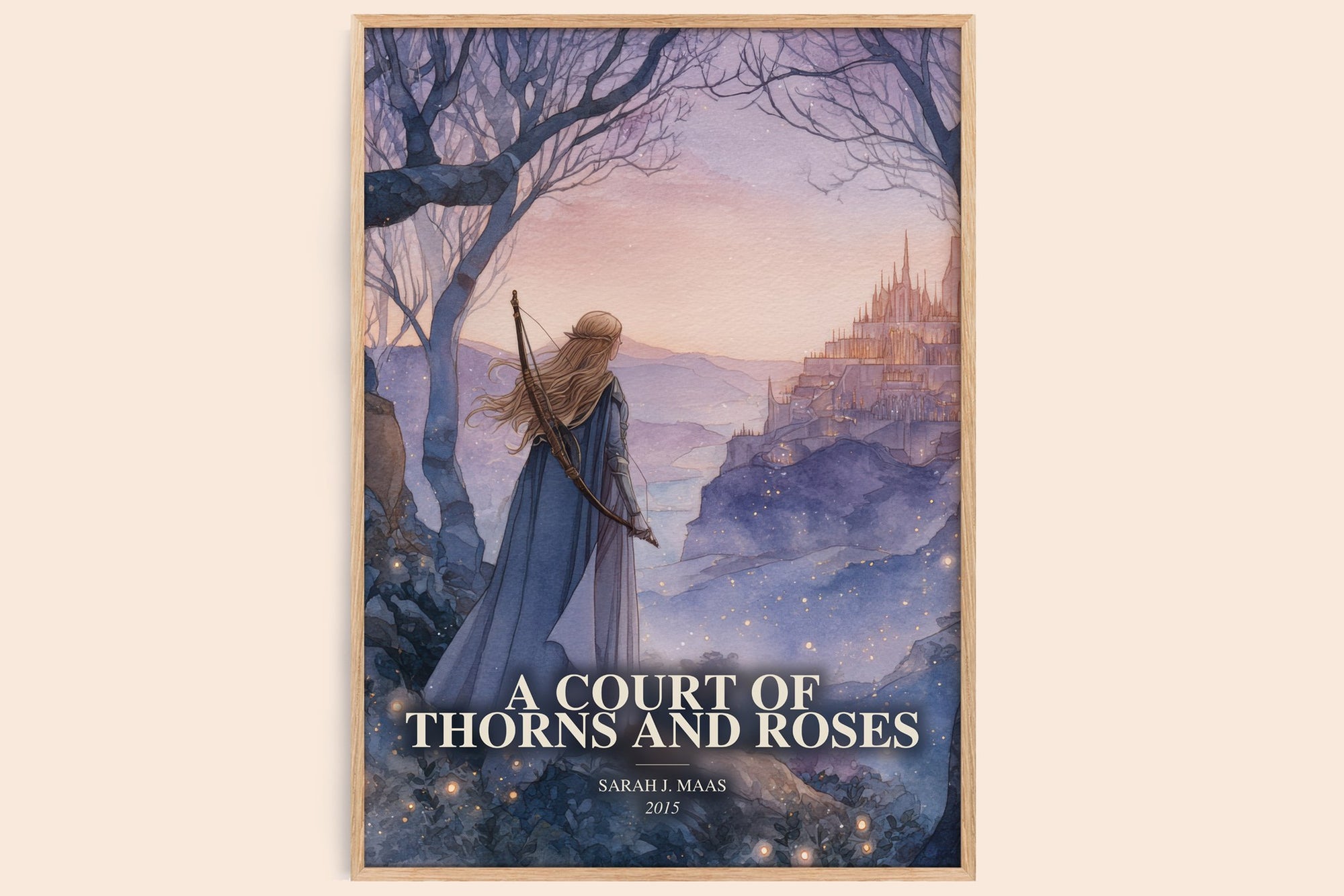 A Court Of Thorns And Roses watercolour book poster by Sarah J. Maas – framed literary art print