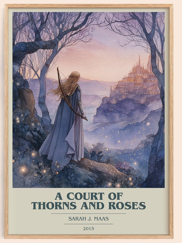 A Court of Thorns and Roses book cover book poster by Sarah J. Maas – framed literary art print