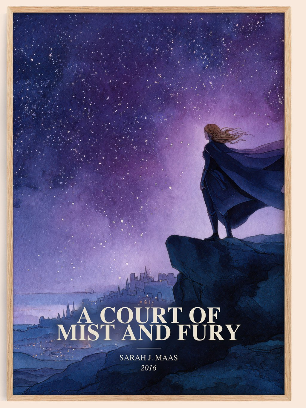A Court Of Mist And Fury watercolour book poster by Sarah J. Maas – framed literary art print