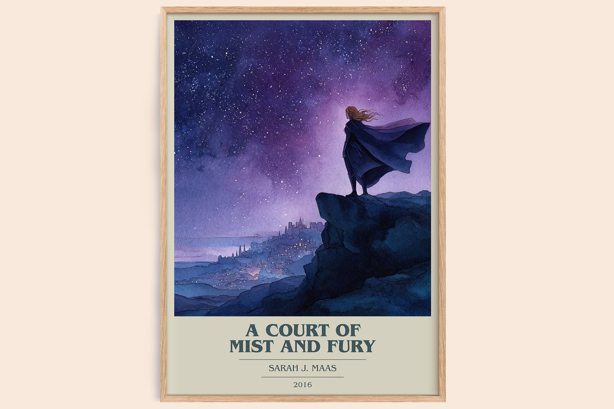 A Court of Mist and Fury book cover book poster by Sarah J. Maas – framed literary art print