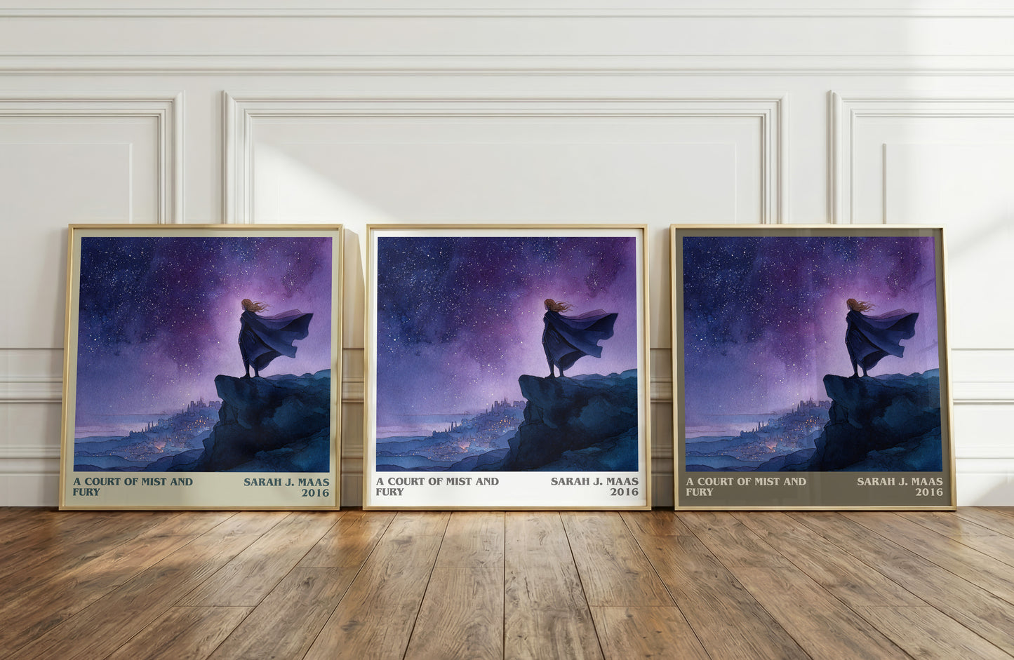 A Court of Mist and Fury literary print framed by window – literary home decor