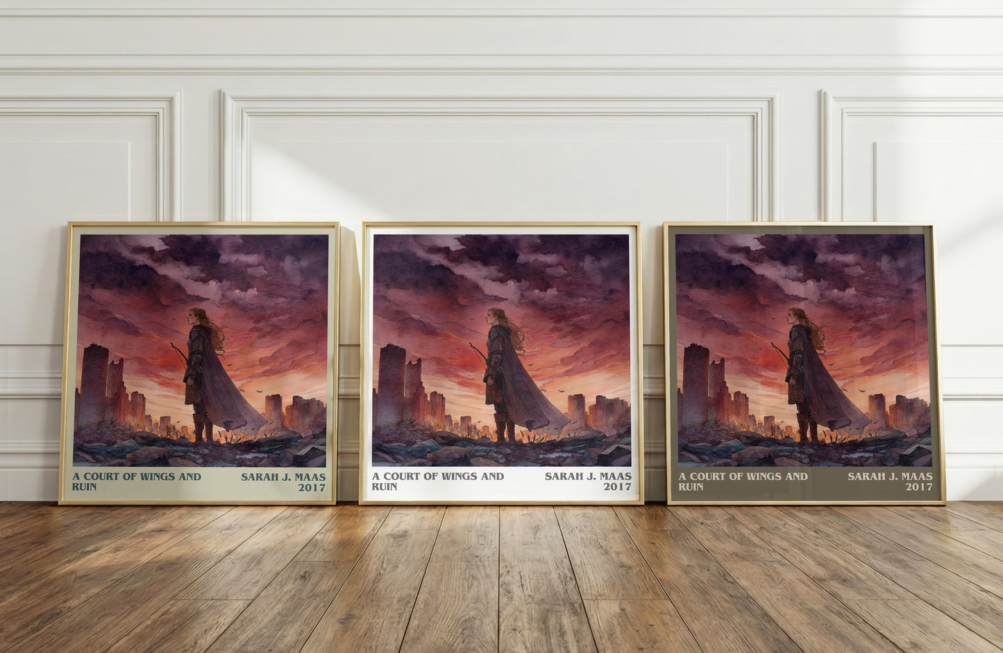 A Court of Wings and Ruin literary print framed by window – literary home decor