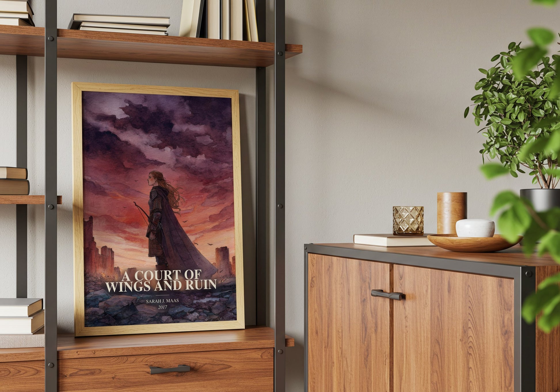 A Court Of Wings And Ruin book watercolour illustration paper finish options – matte satin gloss