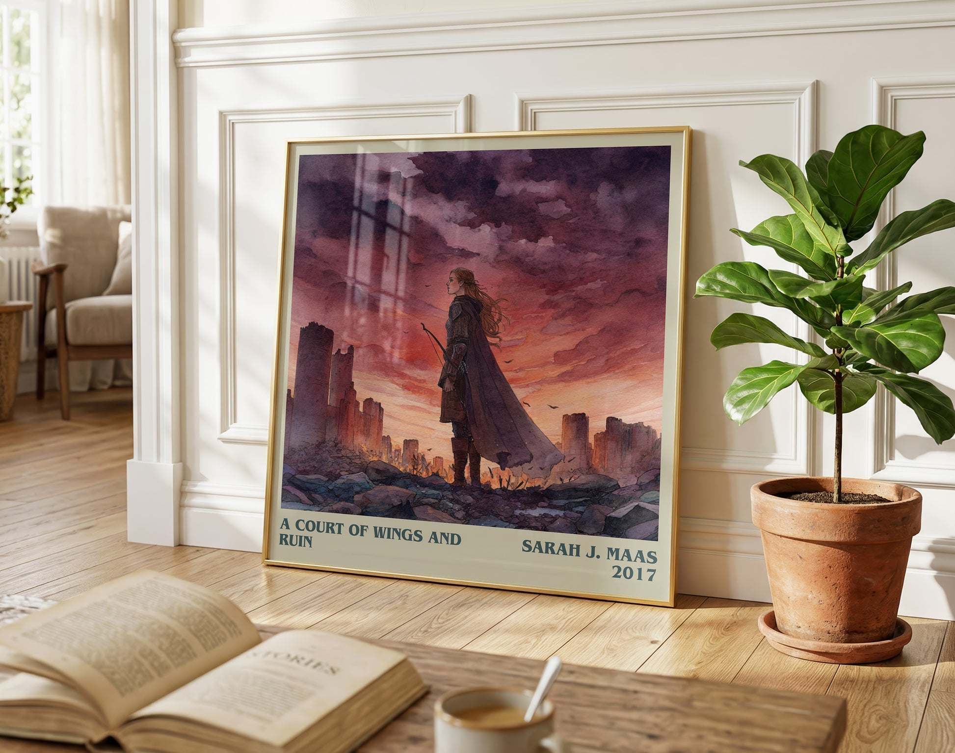 A Court of Wings and Ruin literary poster paired in gallery wall – literary art prints